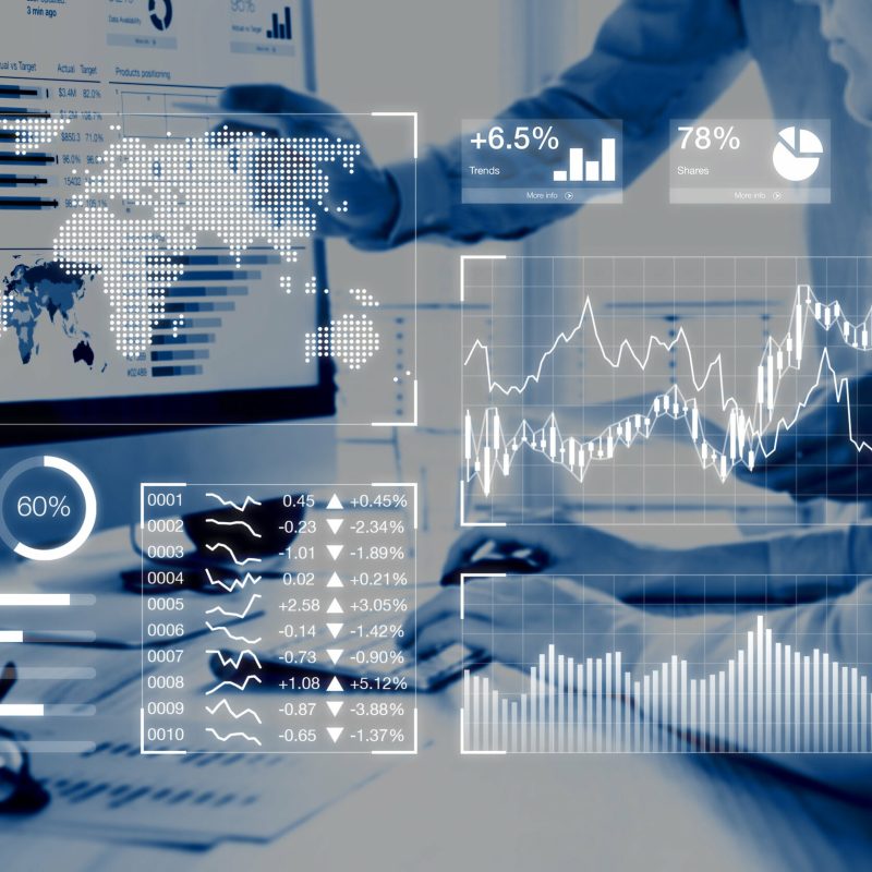 Business analytics dashboard reporting concept with KPI, people